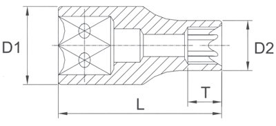 Головка торцевая 1/4" E6