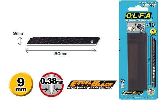 Лезвие OLFA 9х80х0.38 мм BLACK MAX
