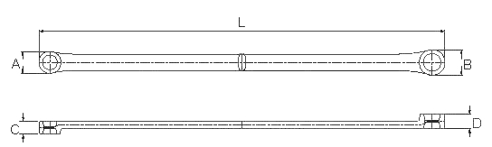 Ключ накидной удлиненный 17х19мм