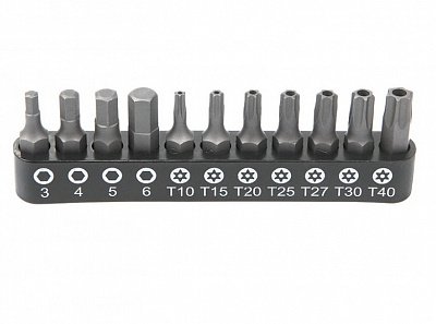 Набор бит 1/4" 25 мм на держателе TORX c отв., HEX