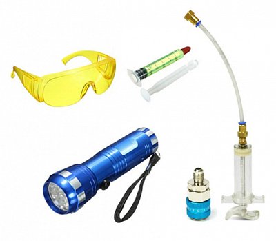 Набор для поиска утечек хладагента с УФ лампой и инжектором