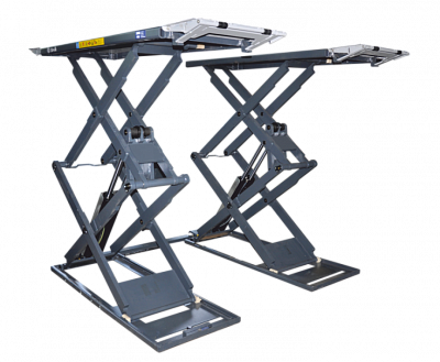 Подъемник ножничный, электрогидравлический, г/п 3,2 т, напольный, серый