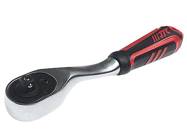 Ключ трещотка 1/4" 72 зуба 147мм изогнутый