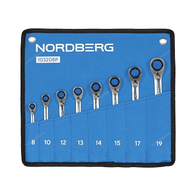 Набор ключей трещоточных с флажковым переключателем, 8 шт.