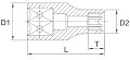 Головка торцевая 1/4" E6