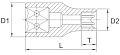 Головка торцевая 1/4" E7