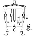 Съемник с тремя передвижными захватами (америк. тип) 150х200мм