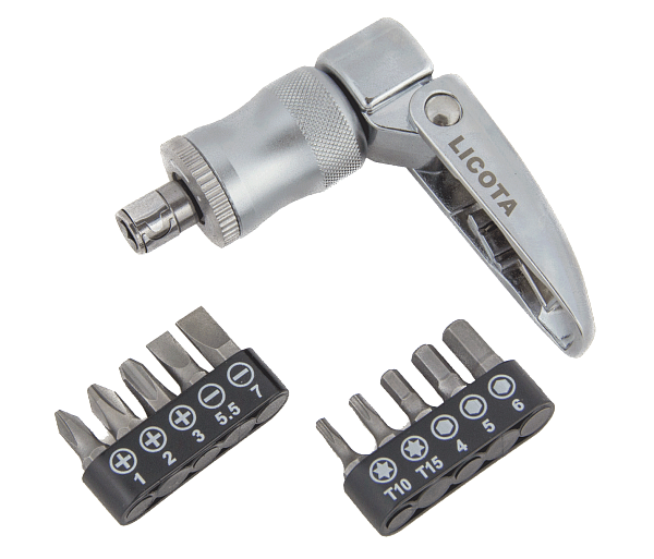 Отвертка трещоточная со сменными вставками1/4", 12 пр.