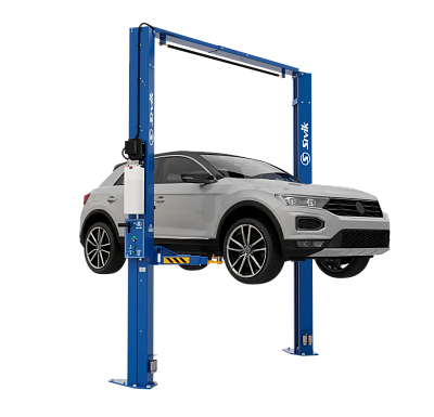 Подъемник двухстоечный, электрогидравлический, г/п 4.3 т, асимметричный, синий