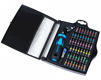 Набор цветных бит 1/4" с многофункциональной отверткой и магнитным держателем