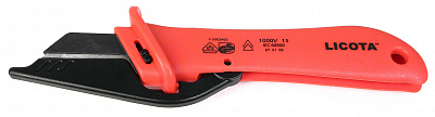 Нож для удаления оболочки кабеля с откидной защитой VDE 1000V
