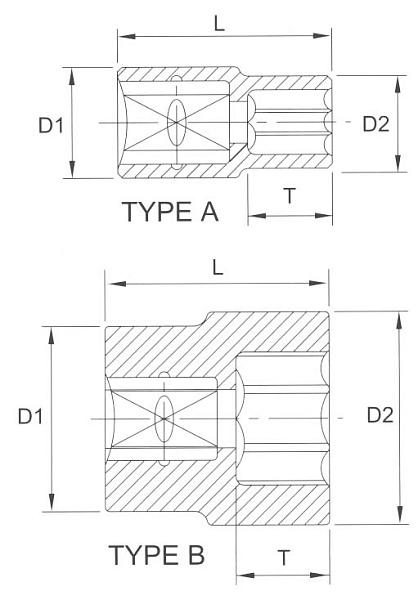 Головка торцевая 6гр. 3/8" 13мм