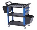 Тележка инструментальная, 3 пластиковые полки, синяя