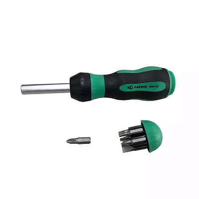 Отвертка трещоточная с набором бит, 8 пр. 