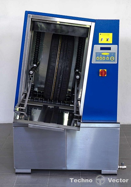 Автоматическая мойка колес, сушка сжатым воздухом, с нагревом