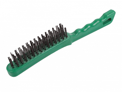 Щетка 4-рядная металлическая с пластиковой ручкой